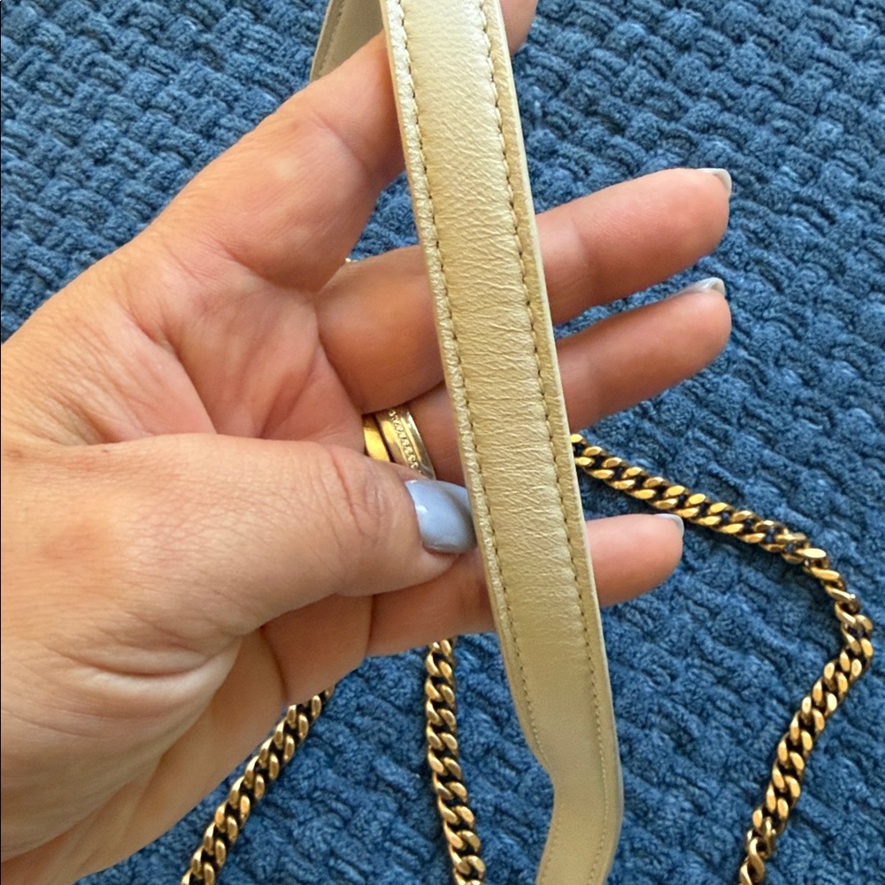 Saint Laurent Cream Quilted Leather Envelope Crossbody with Gold Hardware - Picture 4 of 14